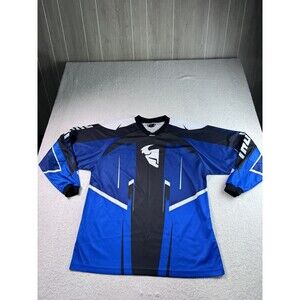 Thor Phase Motocross Jersey Men's Large Blue Black White Long Sleeve Dirt Bike